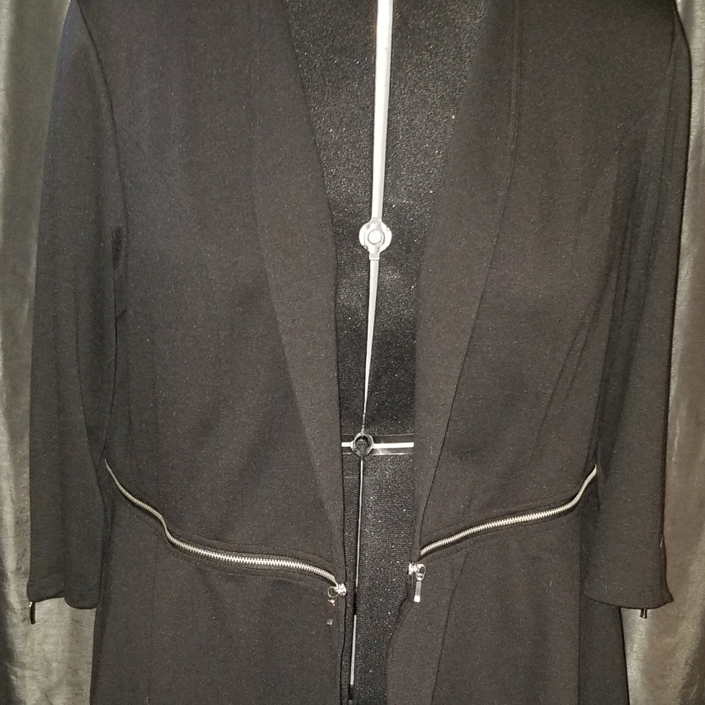 Catherine's Black Convertible Peplum Jacket 2x